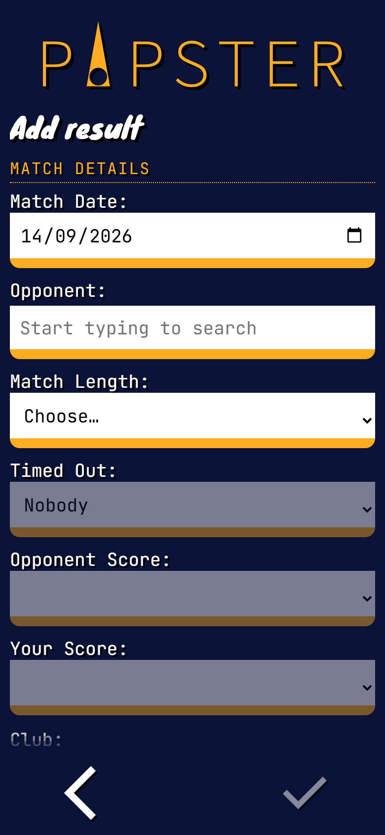 Pipster add result screen
