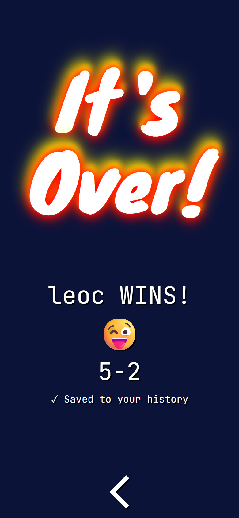 Pipster game over screen